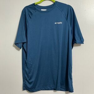 Columbia PFG Blue Short Sleeve dri knit Shirt size L